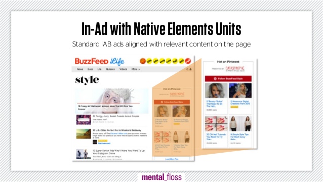 In-ad met native elements units